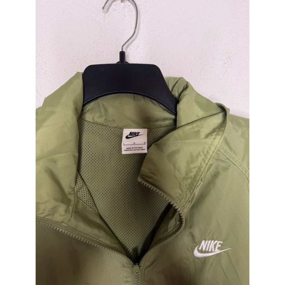 Nike Mens Nike Green Pullover Windbreaker Perf LIned Breathable Hood Size L